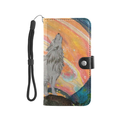 Wolf Moon Flip Leather Purse for Mobile Phone (Large)